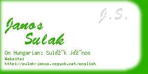 janos sulak business card